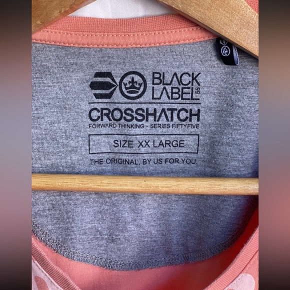 Crosshatch Black Label V Neck T-Shirt Tee Coral Pink Cotton Mens Size XXL - Picture 2 of 7